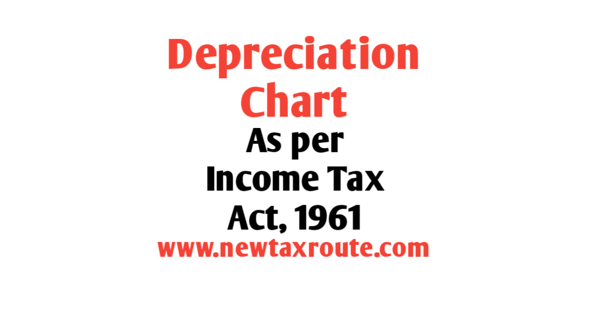 Chart Depreciation as per Tax Act Complete list of