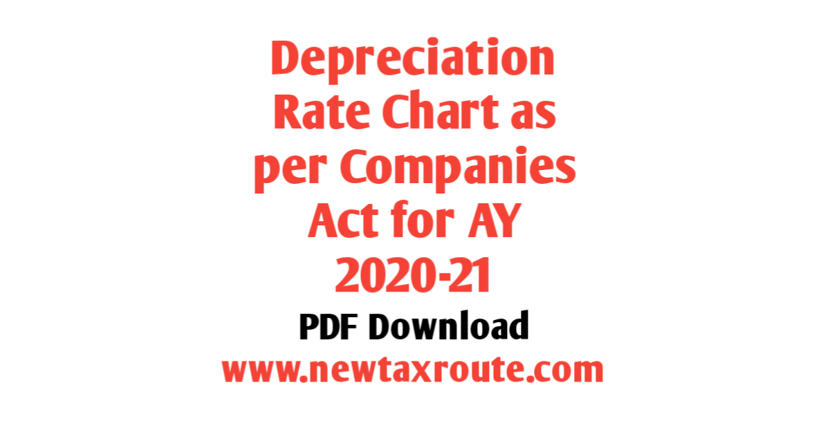 Depreciation Rate as Per Companies Act For AY 2020-21 PDF