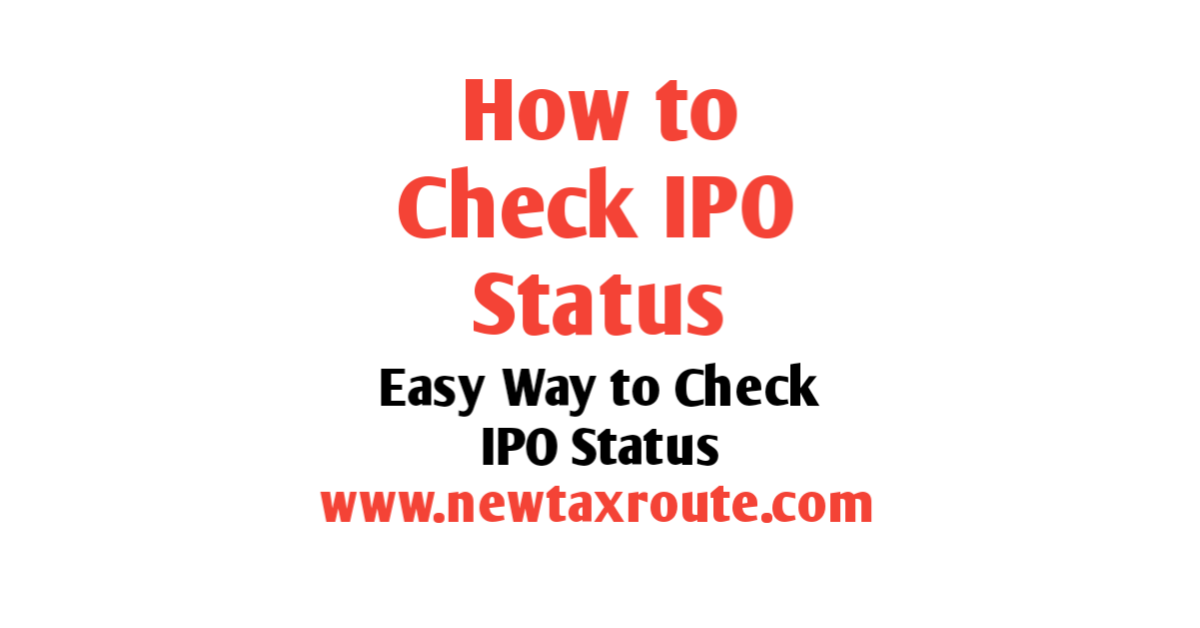 How to check IPO Status Online